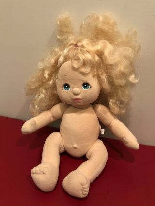 My Child Doll Platinum Blonde Midpart Ringlet Peach Pink Makeup Blue Eyes