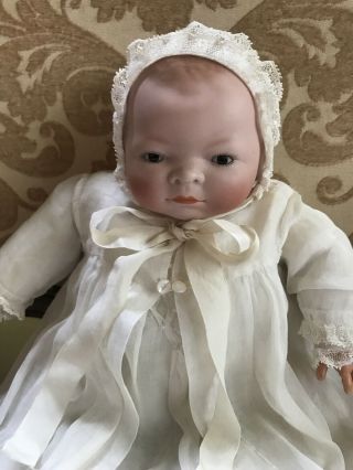 Rare Antique Bye - Lo Baby Copr By Grace S.  Putnam Doll 13 " Brown Eyes