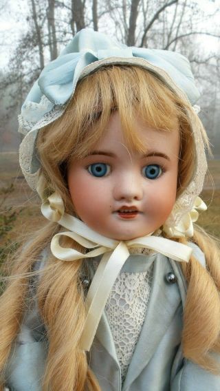 Stunning 24 " Antique S F B J French Jumeau Bisque Doll Silk Dress Hh French Wig