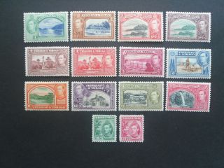 Trinidad & Tobago 1938 Set Of 14 Values To $4.  80 Sg.  246 - 256 Mh