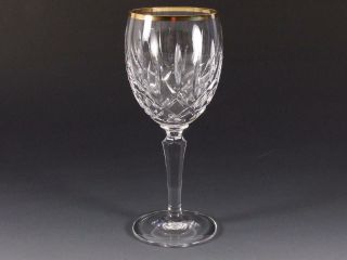 Gorham Crystal " Lady Anne Gold " 7 7/8 " Water Goblet W/gold Rim - -