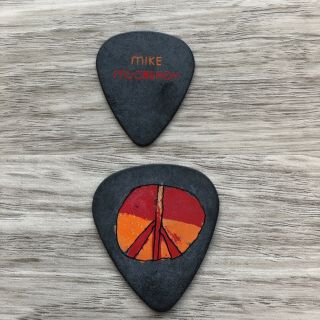 Pearl Jam Mike Mccready Peace Sign Black Guitar Pick - 2013 Lightning Bolt Tour