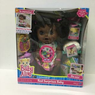 Baby Alive Real Surprises African American Baby Doll She Eats & Poops A3850