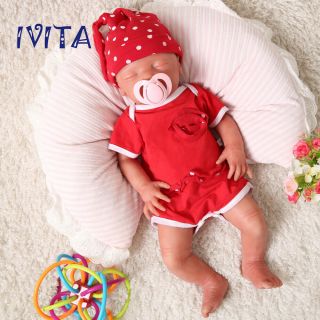 18 " Eyes Closed Silicone Rebirth Sleeping Baby Girl Doll Baby,  Clothes Toys Gifts