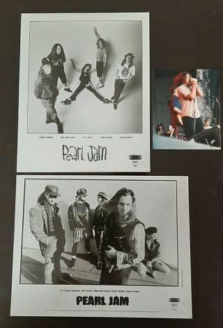 Pearl Jam - 1991 Epic Records Press Promo Photos,  Bonus Eddie Vedder Photo Print
