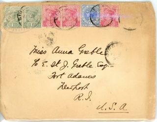 Straits Settlement - - Cover Sent To Ft.  Adams In Newport,  R.  I.  In 1897