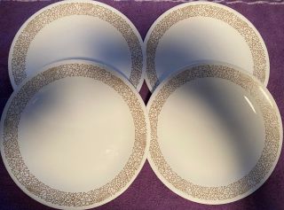 Vintage Corelle Woodland Brown Dinner Plates 10 " 1/4 Set Of 4
