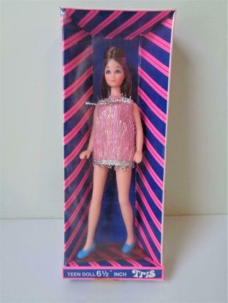 Nrfb 1970 Tris Clone Doll In Dawn Pink Mini Dress 6.  5 " Teen