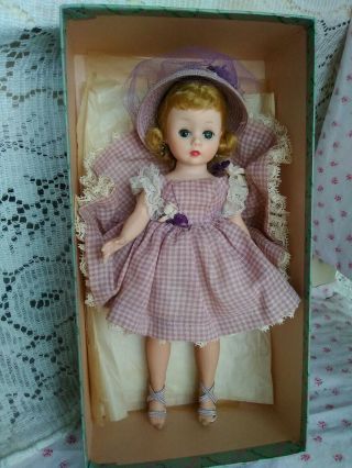 Vintage Madame Alexander CISSETTE Doll,  Lavender Gingham Dress with Hat 3