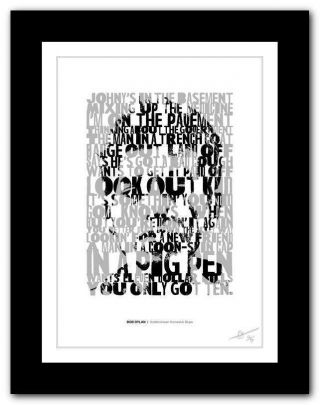 Bob Dylan Subterranean Homesick Blues ❤ Song Lyrics Poster Art Print 11