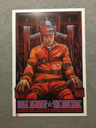 Rage Against The Machine Concert Poster Australia 2008 S/ ’d Ken Taylor