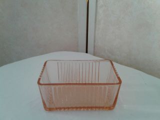 Federal Pink Depression Glass Ribbed Refrigerator Dish (no Lid) Rectangle