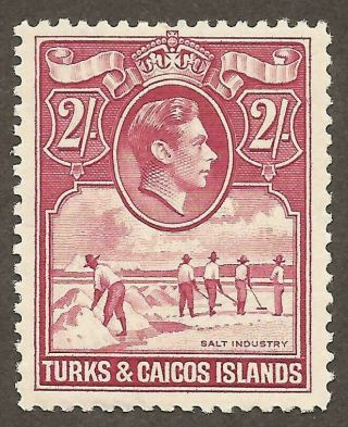 Turks And Caicos Islands Kgvi 1938 - 45 Sg203a / - Bright Rose - Carmine Mnh (jb11784
