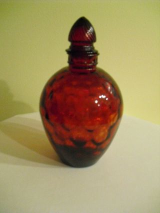 Vintage Tiffin Glass Ruby Red Dot Optic Apothecary Jar Urn W/ Lid