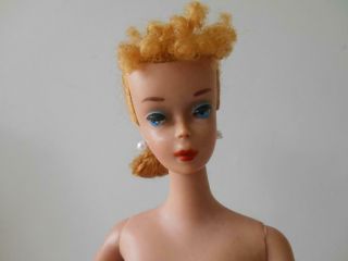 Vintage Barbie 4 Blonde Ponytail Blue Eyeliner Rare 1960