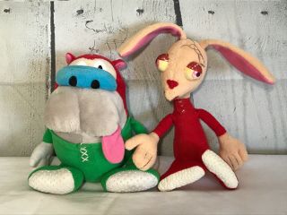 Ren And Stimpy In Pajamas Plush Figures By Dakin Stinky Little Christmas