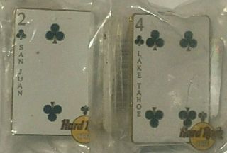 2 Hard Rock Cafe CLUBS PLAYING CARD SERIES poker hat lapel Pins 2