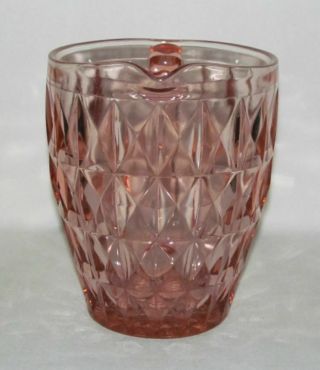 Jeannette Glass Co.  WINDSOR DIAMOND Pink Large Flat Water Pitcher 3