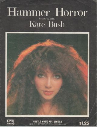 Kate Bush Rare 1978 Australian Only Oop Sheet Music " Hammer Horror "