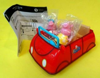 2003 Jazwares Peppa Pig Battery Operated Red Car W/2 Figures & Instructions Nwob