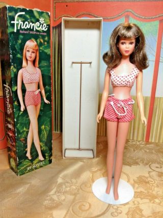 Vintage Mattel Barbie Cousin Francie With Stand