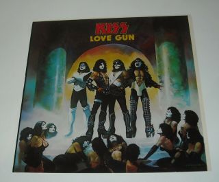 1977 Kiss Love Gun Promo Poster Flat Ken Kelly Album Cover Art 12.  25 X 12.  25