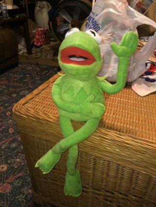 Kermit The Frog Stuffed Plush 18” Tall Posable Muppets Disney