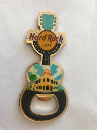 Hard Rock Cafe Hrc Cayman Islands Guitar Bottle Opener Magnet Building Facade