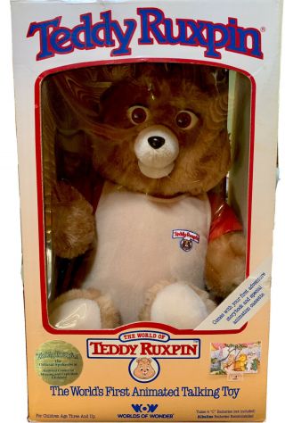 Vintage 1985 Alchemy Teddy Ruxpin Talking Plush Doll Bear Worlds O Wonder