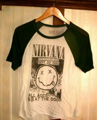 Nirvana Official Reprint Small 1990 Concert Paper Thin T Shirt