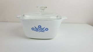 Vintage Corning Ware Blue Cornflower Casserole Dish With Lid 1 3/4 Qt P13/4b