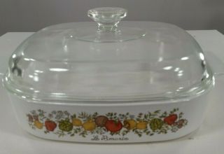 Vintage Corning Ware A - 10 - B 10 Spice Of Life Casserole Dish With Lid