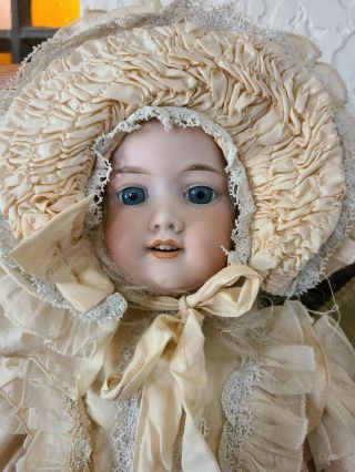 Antique 23 " Armand Marseille Doll Am 390 Bisque Head Glass Eyes Wood Arms