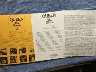 Queen Press Releases 1976 Day At The Races 1980 The Game Freddie Mercury Poster