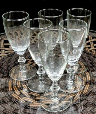 Limoncello Liquor Clear Glass Stemware Cordial Glasses Set Of 6 Elegant Vintage