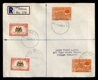 Dr Who 1961 Malaya Mpo Malacca Registered Letter C194504