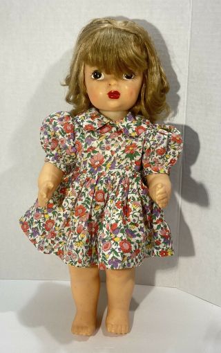 Terri Lee Doll Painted Plastic Patent Pending Mannequin Wig Floral Flower Dress