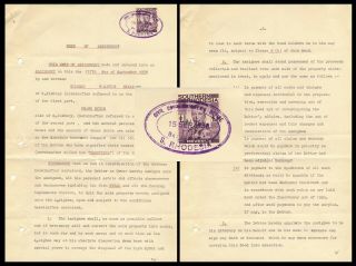 S.  Rhodesia 1928,  Kgvi 1 £ Revenue On Deed Of Assignment Document.  A469