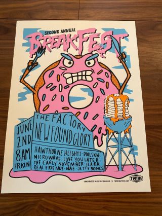 Found Glory Breakfest 2 Poster Rare Hawthorne Heights,  Real Friends