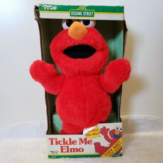 Tickle Me Elmo Sesame Street 1996 Edition Tyco Vintage Model W/ Box