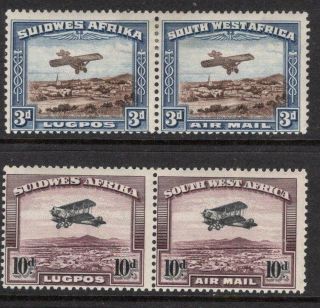 S.  W A.  1931 Air Group Of 4 Inc; 2 Pairs Mounted,  Gum No Hidden Faults