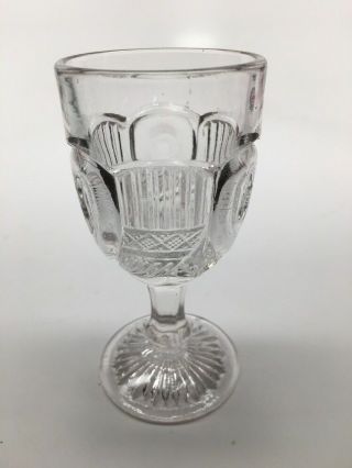 Antique Eapg Mckee Glass " Liberty " Aka " Cornucopia " Clear Wine 4 " Goblet