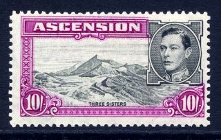 Ascension 1938 - 53 Kgvi Definitive 10/ - Very Lightly Mounted.  Gibbons 47b.