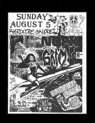 1990 - San Antonio Texas Punk Concert Poster Handbill Nofx - Grim Drowning Roses