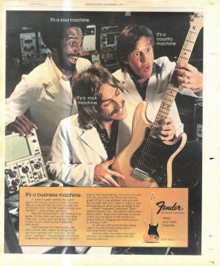 (rst13) Poster/advert 13x11 " Fender Cbs Musical Instruments