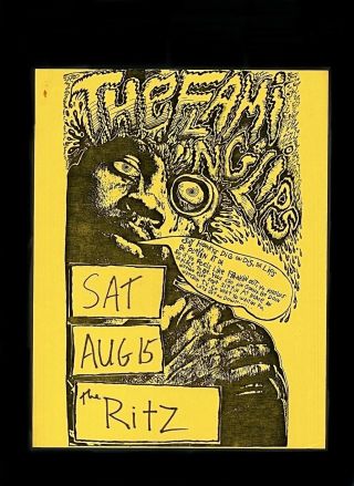 1987 - Austin Texas Ritz Concert Poster Handbill - Flaming Lips - Band Produced