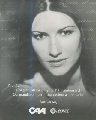 (hfbk45) Advert/poster 13x11 " Laura Pausini 10th Anniversary Congratulations