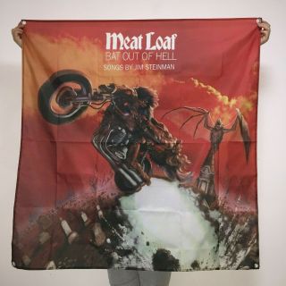 Meat Loaf Banner Bat Out Of Hell Album Logo Flag Wall Tapestry Art Poster 4x4 Ft