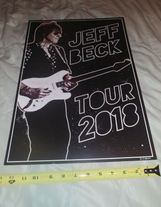 Jeff Beck Poster Signed Numbered With Vip Promo Pack Bag Keychain Bandana 2018