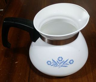 Vintage Corning Ware Blue Cornflower 6 Cup Coffee Teapot No Lid Tea Pot
